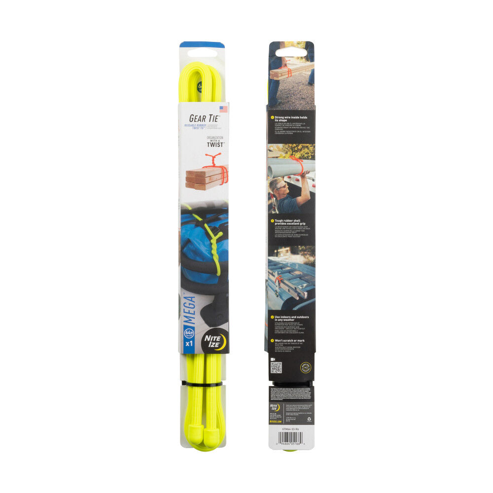 Nite Ize Gear Tie Mega Twist Tie 64in Neon Yellow, large image number 3