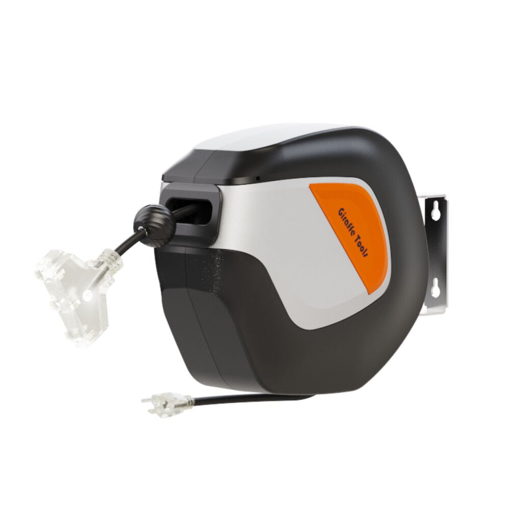 Giraffe Tools 12AWG SJTOW 50 Foot 125V 15A 1500W Retractable Extension Cord Reel – DE1512AWGUS