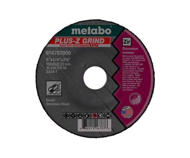 Metabo HPT Promotional 7 In. x 1/4 In. x 5/8 In. - 11 T27 ZA24T 10200 Rpm Grinding Wheel