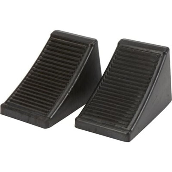 BluBird Heavy-Duty Rubber Wheel Chock with Eyebolt, 2 Pack