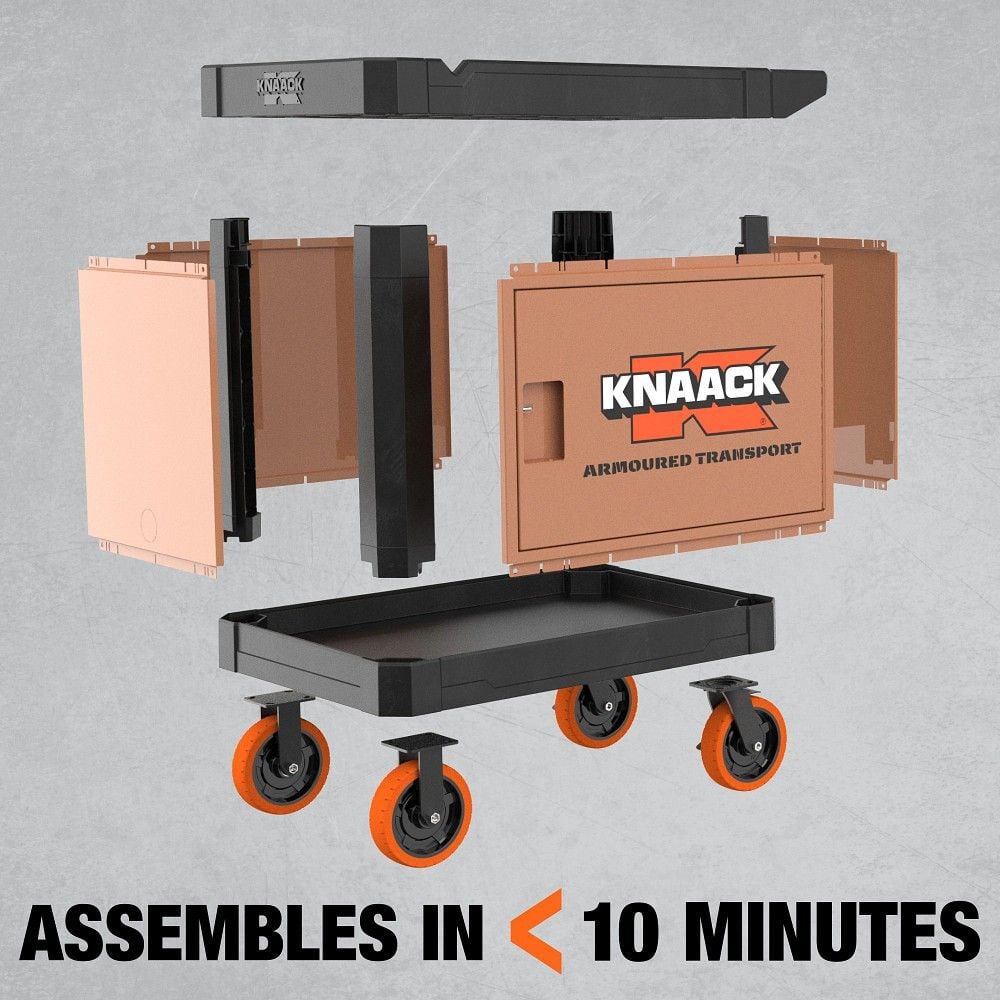 Knaack 45.5 Inch x 27 Inch x 37 Inch Steel and HDPE Armored Transport, Black, large image number 5
