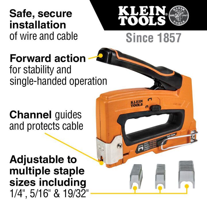 Klein Tools 1/4in x 5/16in Insulated Staples - 300 Pack, large image number 1