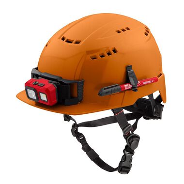 Milwaukee Orange Front Brim Vented Helmet with BOLT Class C, large image number 6