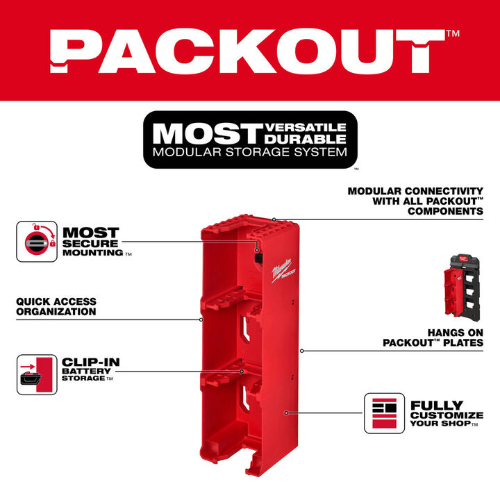 Milwaukee PACKOUT M18 Battery Rack, large image number 6