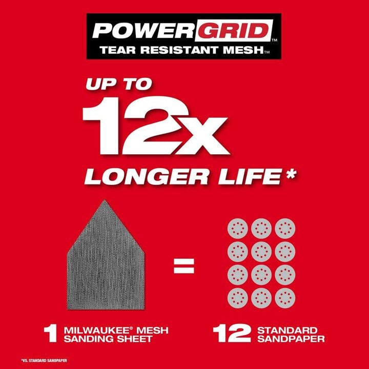 Milwaukee 220 Grit Mesh Sanding Sheets for M12 Orbital Detail Sander 12pk, large image number 4