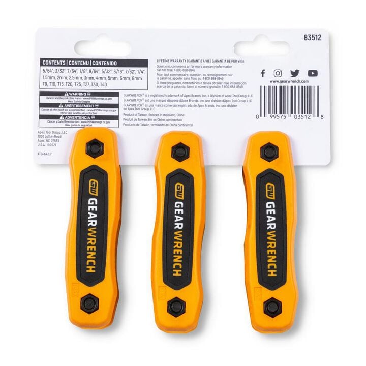 GEARWRENCH Folding Hex Key Set SAE/Metric/Torx 25pc, large image number 3