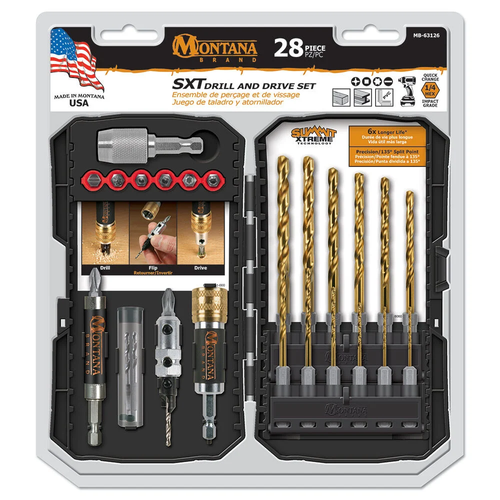 Montana Brand Tools Titanium Coated Wood/Metal Drill & Drive Set 28pc, large image number 1
