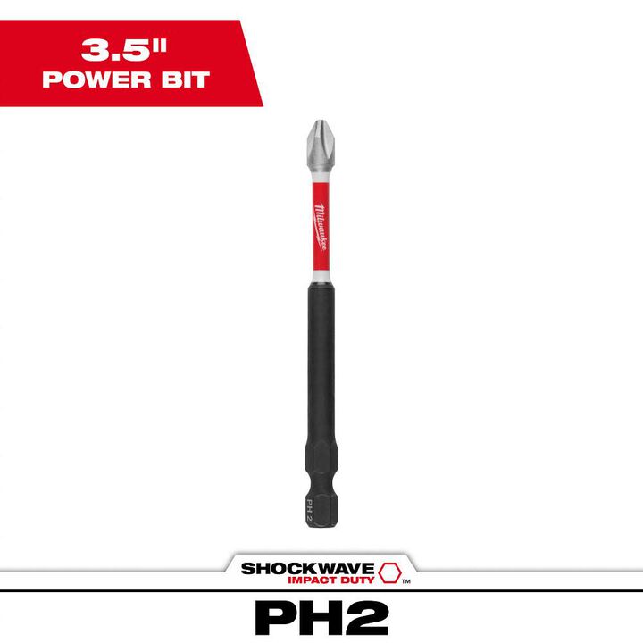 Milwaukee SHOCKWAVE 3-1/2 in. Impact Phillips #2 Power Bit