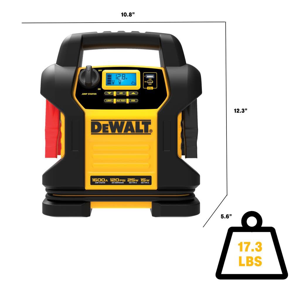 DEWALT 1600 Peak Amp Jump Starter and Power Station DXAEJ14TYPE2 Acme