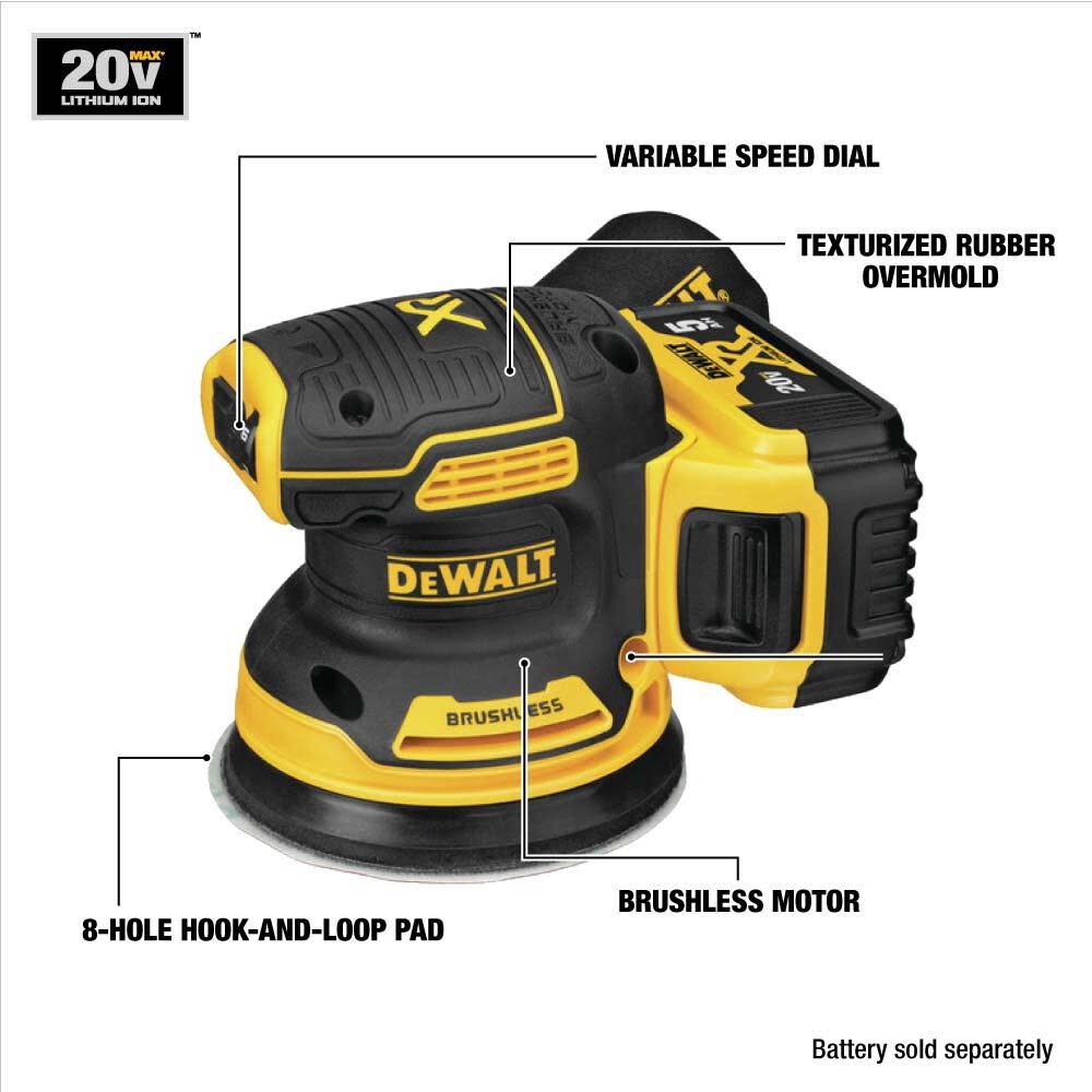 DEWALT 20V Variable Speed Random Orbital Sander Kit DCW210P1 Acme Tools