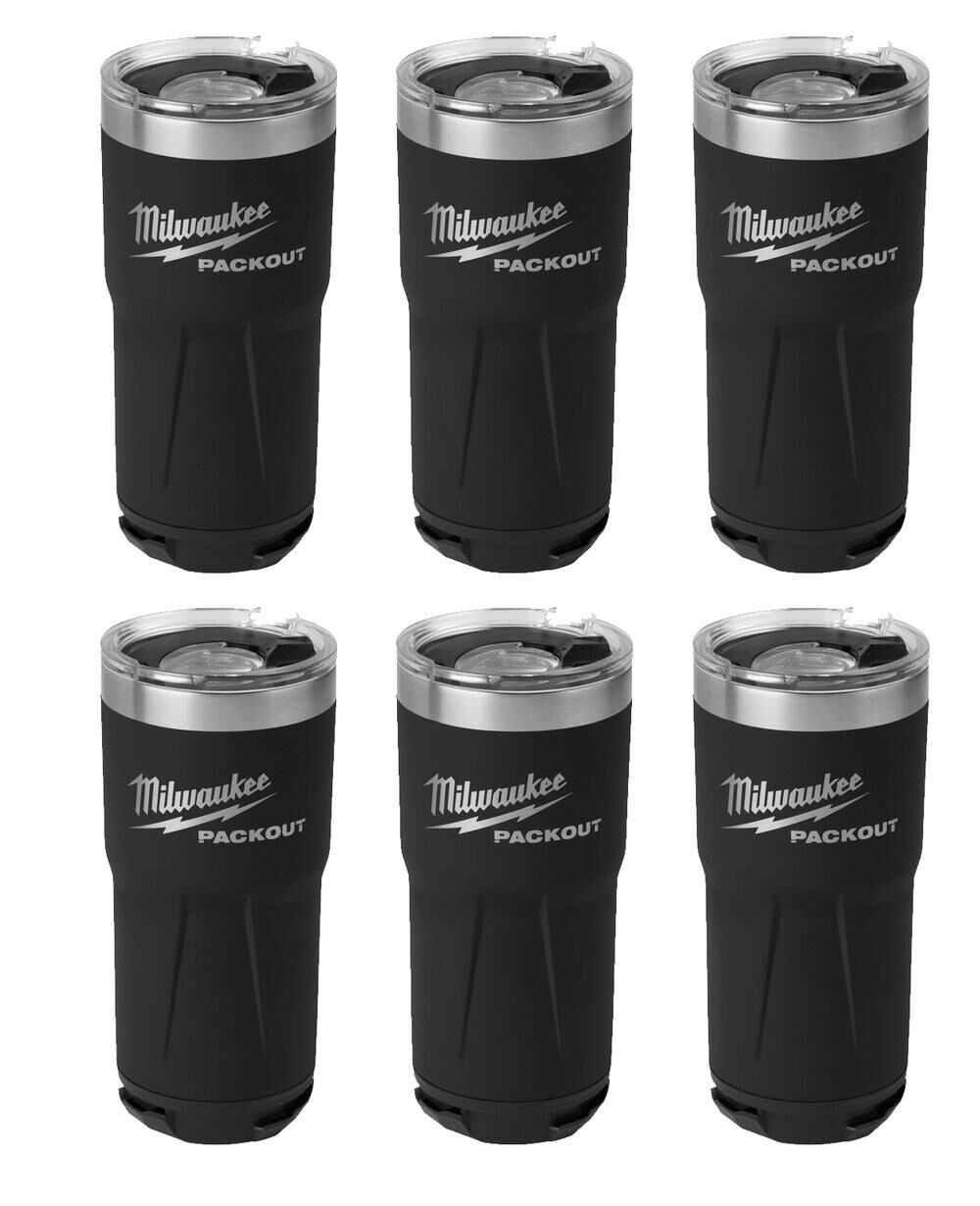 Milwaukee PACKOUT Tumbler 20oz Black Bundle 6pk, large image number 1