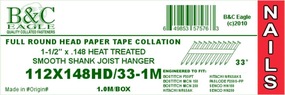B and C Eagle Joist Hanger Nails 1 1/2 x .148 1000qty, large image number 2