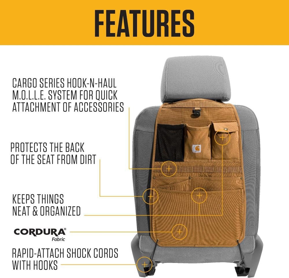 Carhartt Brown Universal CORDURA Car Back Seat Organizer, large image number 6