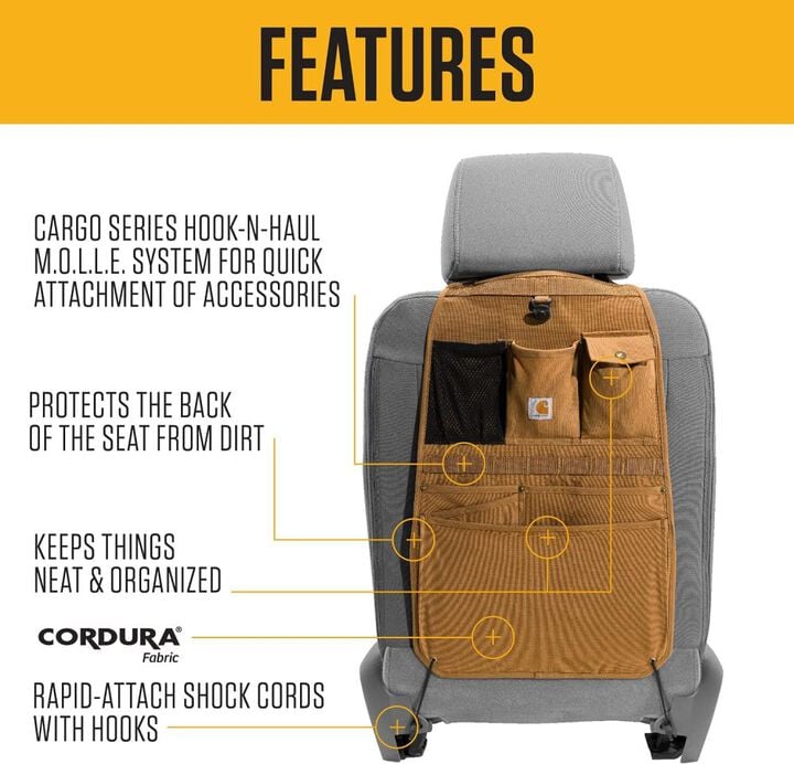 Carhartt Brown Universal CORDURA Car Back Seat Organizer, large image number 5