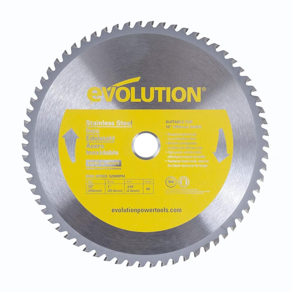 Evolution Power Tools 10-in 66-Tooth Dry Standard Tungsten Carbide-Tipped Steel Circular Saw Blade - 10BLADESSN