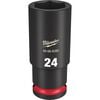 Milwaukee SHOCKWAVE Impact Duty Socket 1/2in Drive 24MM Deep 6 Point, small image number 1