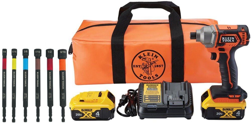 Klein Tools Compact Impact Driver Kit & 6pc Magnetic Power Nut Setter Bundle – KLE000011257