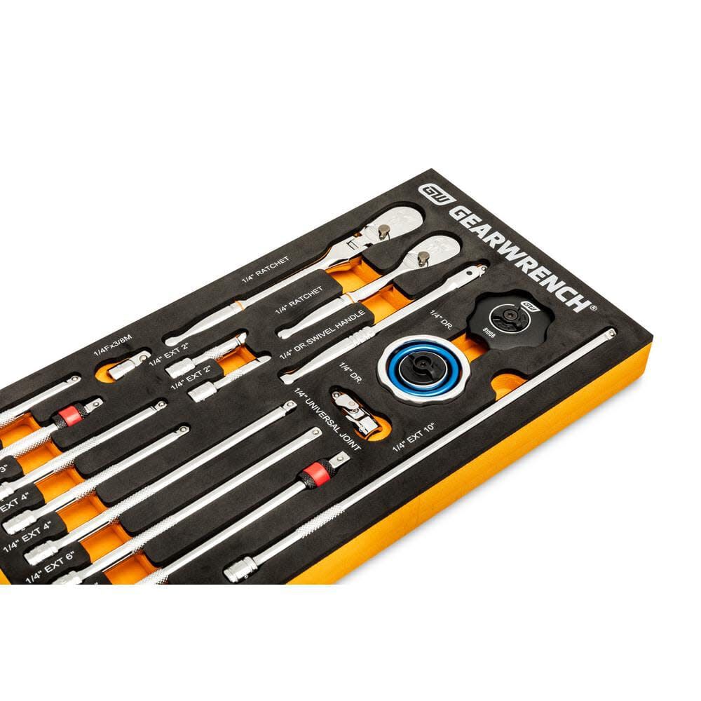 GEARWRENCH 16 Piece 1/2 Inch, 21 Piece 3/8 Inch, 18 Piece 1/4 Inch Ratchet and Drive Set Bundle, large image number 15
