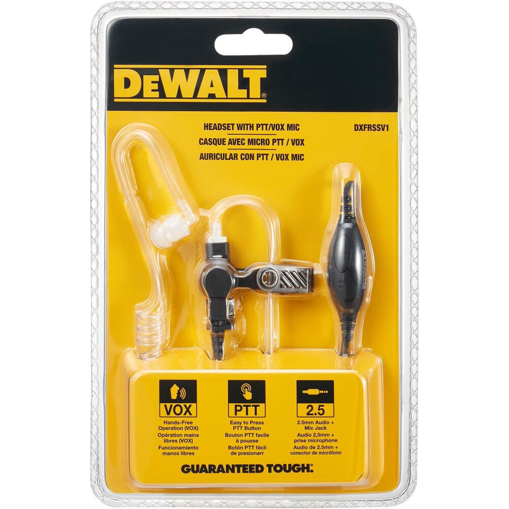 DEWALT Walkie Talkie Headset with PTT/VOX Microphone DXFRSSV01 Acme Tools