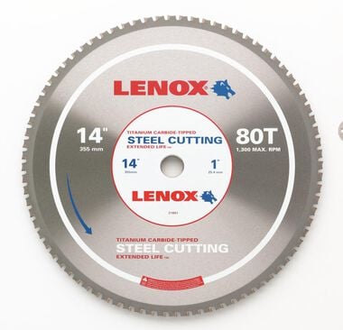 Lenox 14 In. (355 mm) 80TPI Metal Cutting Circular Saw Blade, large image number 0