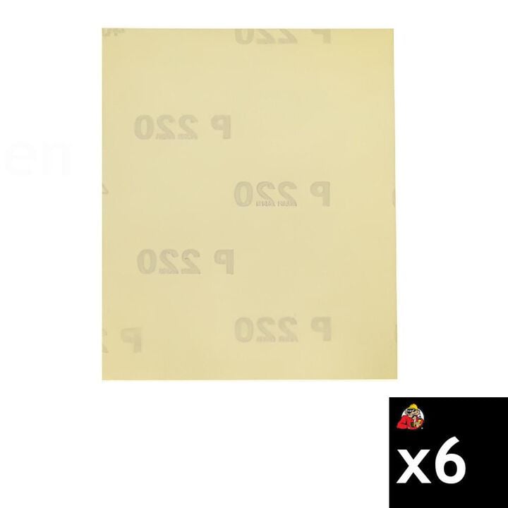 Porter Cable 5-1/2 x 4-1/2 Inch 220 Grit Aluminum Oxide Sanding Sheet 6 Pack
