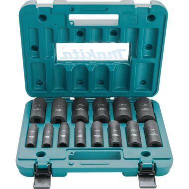 Makita 14pc. 1/2in. 6-Point Fractional Deep Impact Socket Set, large image number 0