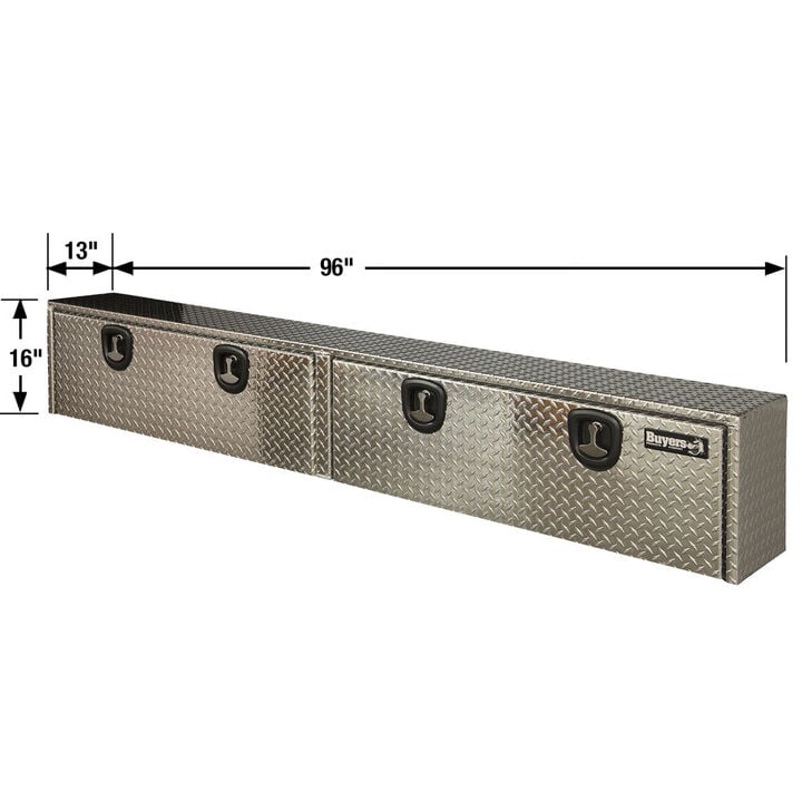 Buyers Products Company 16x13x96 Inch Diamond Tread Aluminum Topsider Truck Box, large image number 2