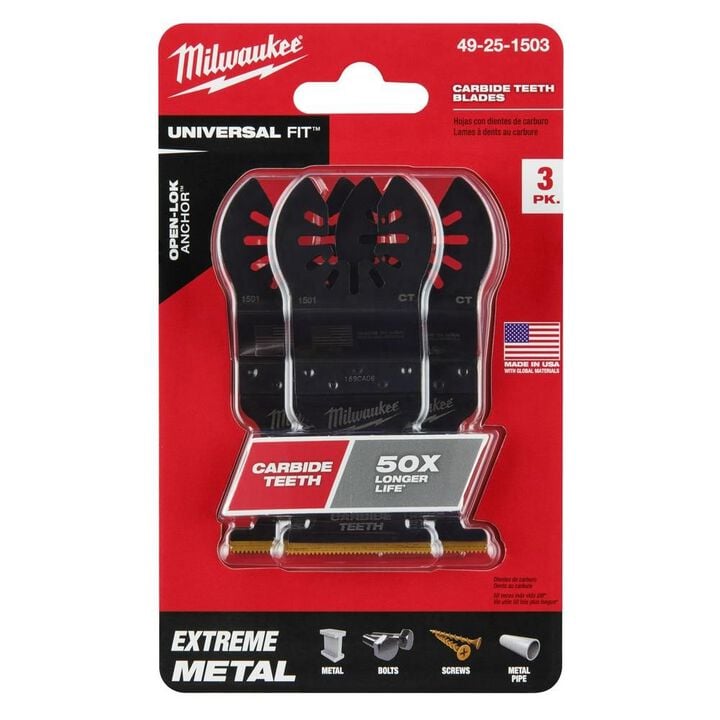 Milwaukee OPEN-LOK 1-3/8inch TITANIUM ENHANCED CARBIDE TEETH METAL BLADE 3PK, large image number 9