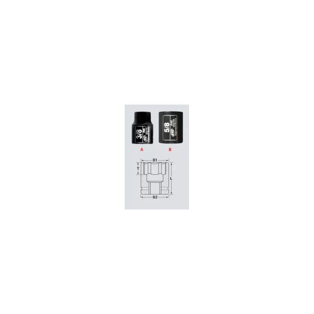 Ingersoll Rand 3/8 Inch Drive x 5/8 Inch Steel 6-Point Standard Impact Socket, large image number 2