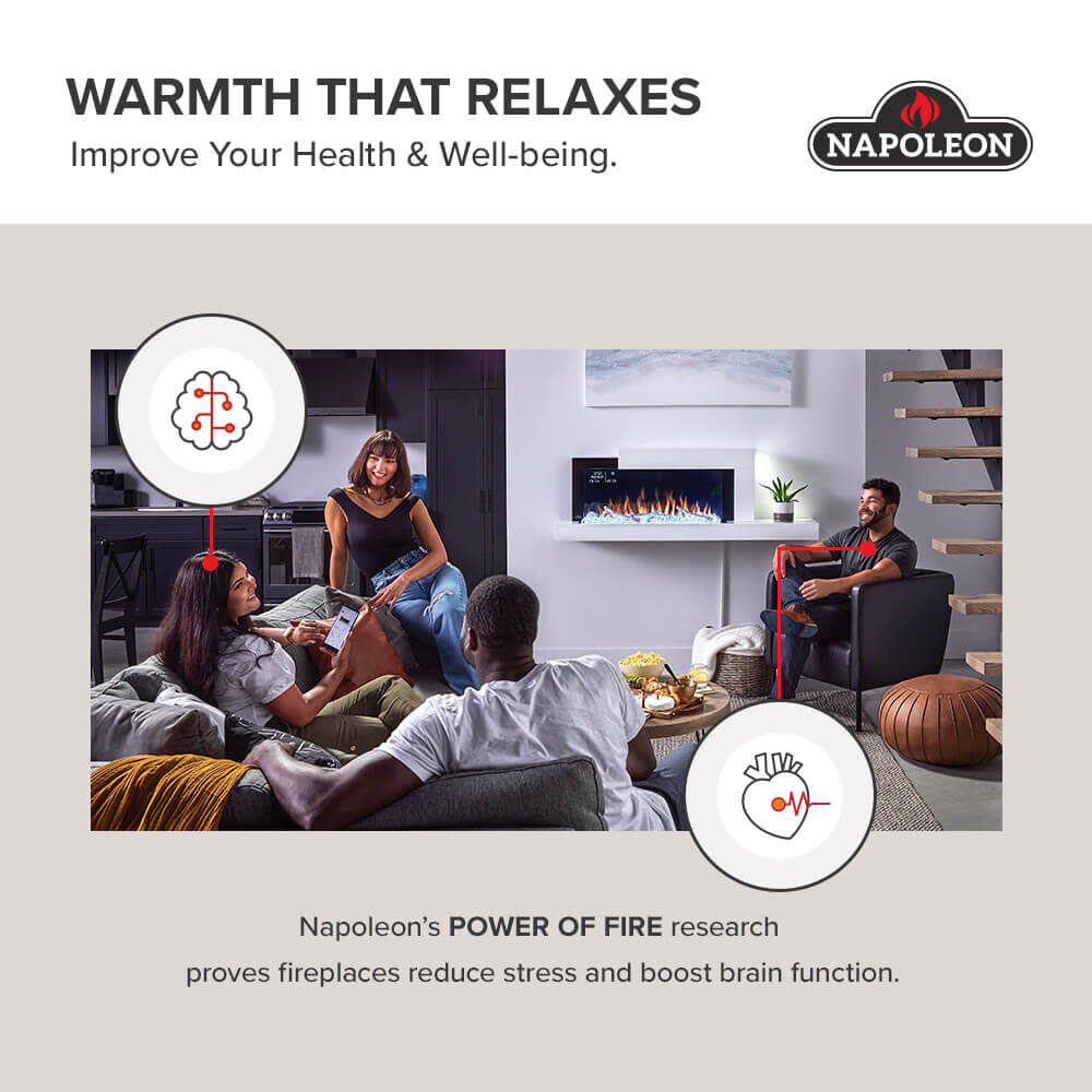 Napoleon Astound 74 Inch Black Single-Sided FlexMount Electric Fireplace, large image number 12