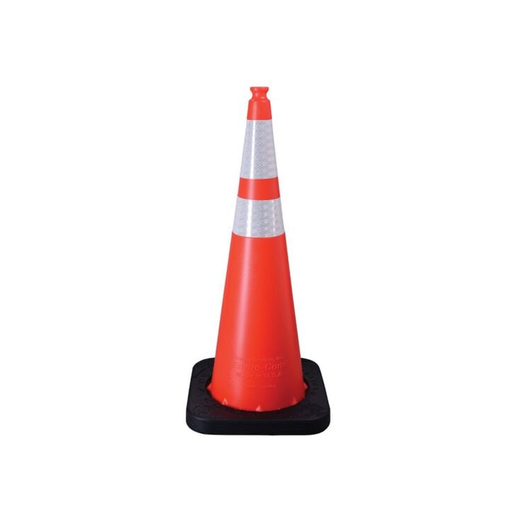 Vizcon Adjustable 4-6 Foot Retractable Cone Bar with Yellow with Black & 2 36 Inch Enviro-Cone with Collars, large image number 2