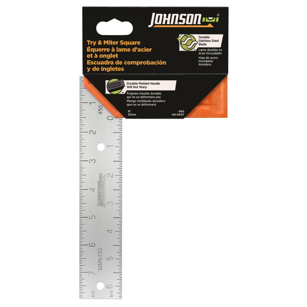 Johnson Level 8 Inch Try and Mitre Square Plastic Handle, large image number 5