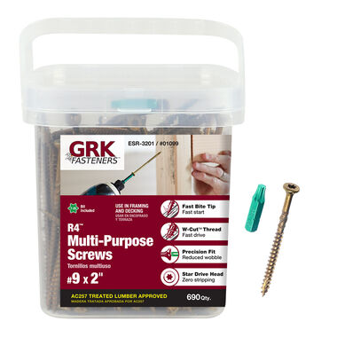 GRK Fasteners R4 Screw Pro-Pak 9 x 2in