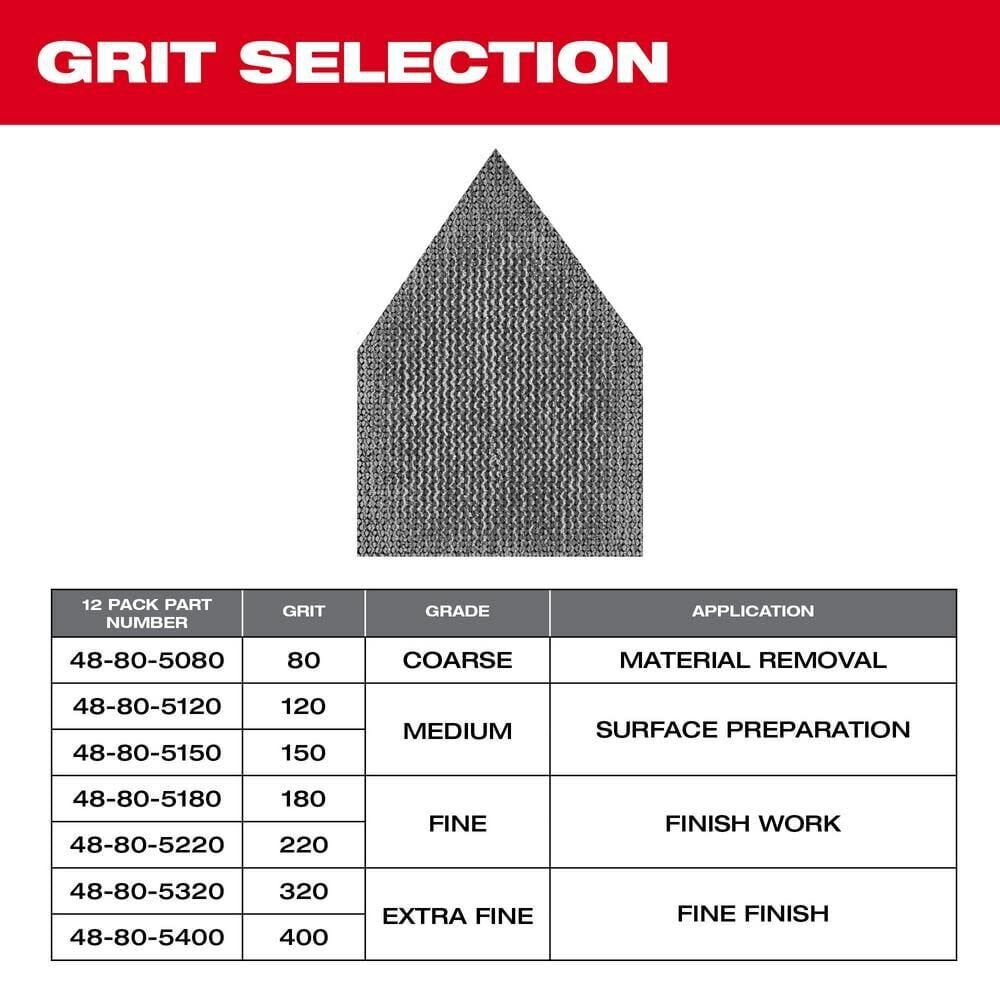 Milwaukee M12 Orbital Sander (Bare Tool), Assorted Mesh Sanding Sheet-12 Pack Bundle, large image number 20
