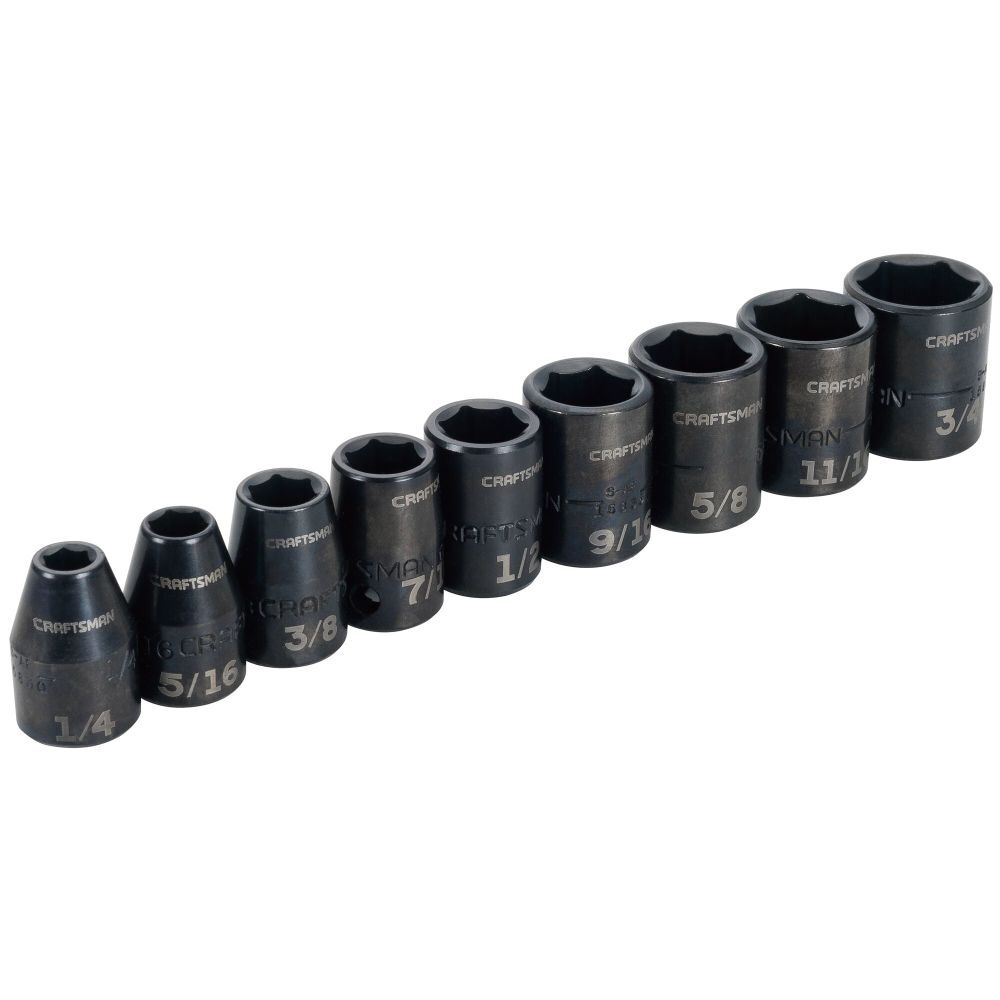 CRAFTSMAN 3/8 Inch SAE Impact Socket Set, 9 Piece, large image number 4