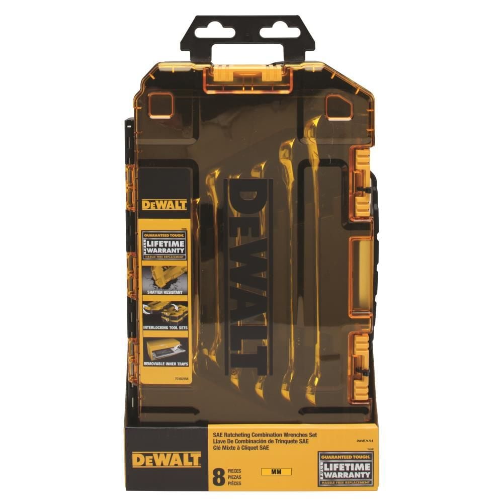 DEWALT Tough Box 8 pc. MM Ratchet Combo Wrench Set, large image number 1