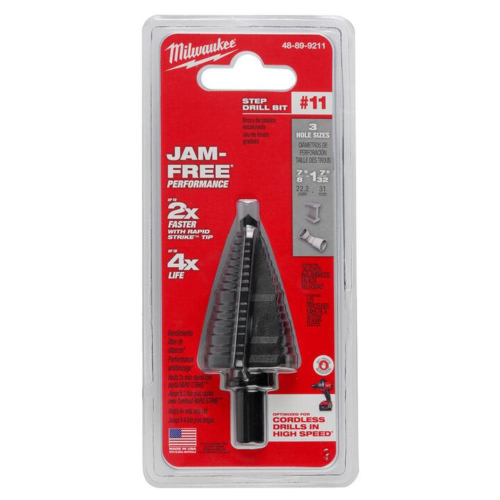 Milwaukee #11 Step Drill Bit 7/8 in. to 1-7/32 in., large image number 5