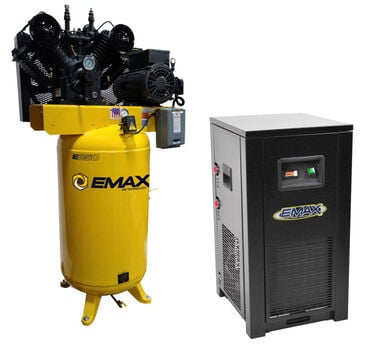 EMAX 80 Gallon 175 Psi 10HP Vertical Air Compressor with 115V Air Dryer Bundle
