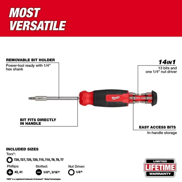 Milwaukee 14-in-1 TORX Multi-Bit Screwdriver, large image number 3