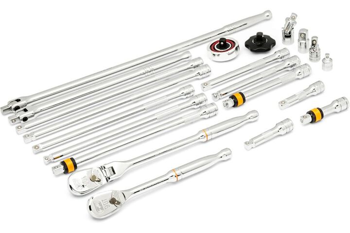 GEARWRENCH 16 Piece 1/2 Inch, 21 Piece 3/8 Inch, 18 Piece 1/4 Inch Ratchet and Drive Set Bundle, large image number 12