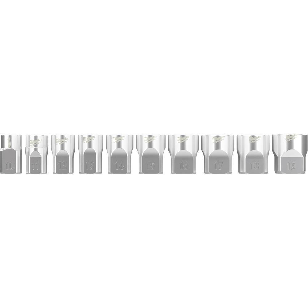 Milwaukee 10pc 3/8 in. Metric Sockets with FOUR FLAT Sides, large image number 10