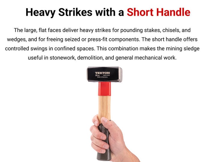 Tekton 70 Oz Mining Sledge Hammer, large image number 1