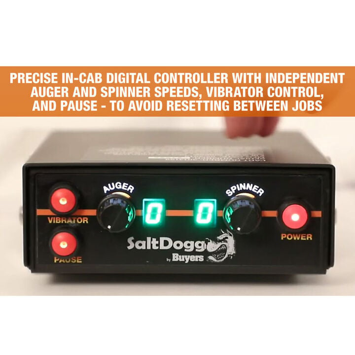 Buyers Products Company SaltDogg 1.0 Cubic Yard Electric Black Poly Hopper Spreader, large image number 4