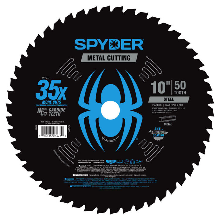 Spyder 10 Inch 50T Saw Blade for Steel, large image number 1