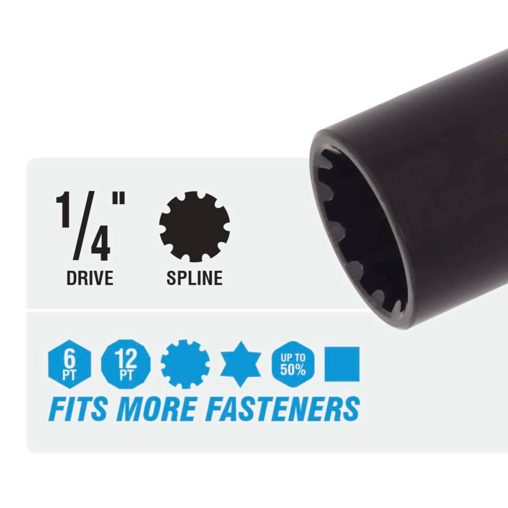 Spyder 1/4 Inch Drive SAE Shallow Impact Socket Set with Adapter, 11 Pieces, large image number 7
