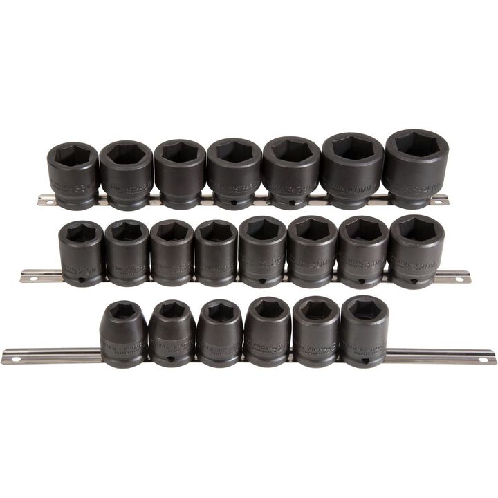 Proto 3/4in Drive 6pt Metric Impact Socket Set 21pc, large image number 1