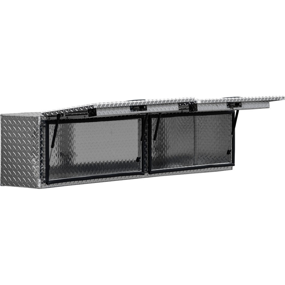 Buyers Products Company 18x16x72 Inch Diamond Tread Aluminum Topsider Truck Box with Flip-Up Doors, large image number 5