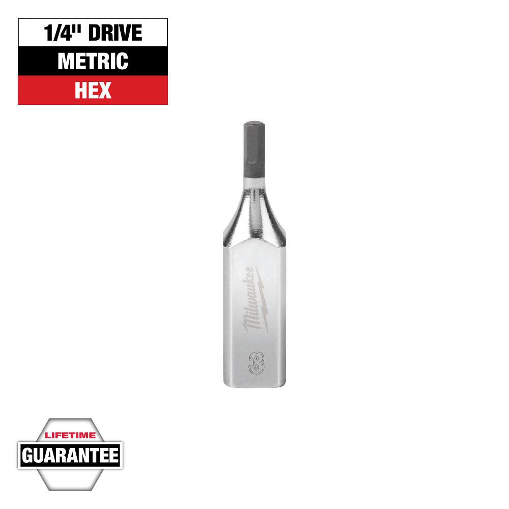 Milwaukee 1/4 Inch Drive 3mm Hex Bit Socket, large image number 9