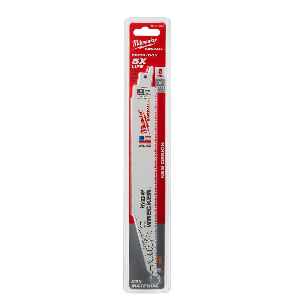 Milwaukee The Wrecker Multi-Material SAWZALL Blade 9 In. 7/11TPI 5 pk, large image number 11