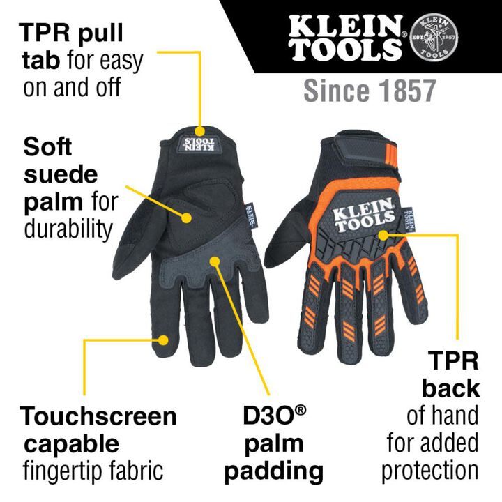 Klein Tools Heavy Duty Gloves, X-Large, large image number 1